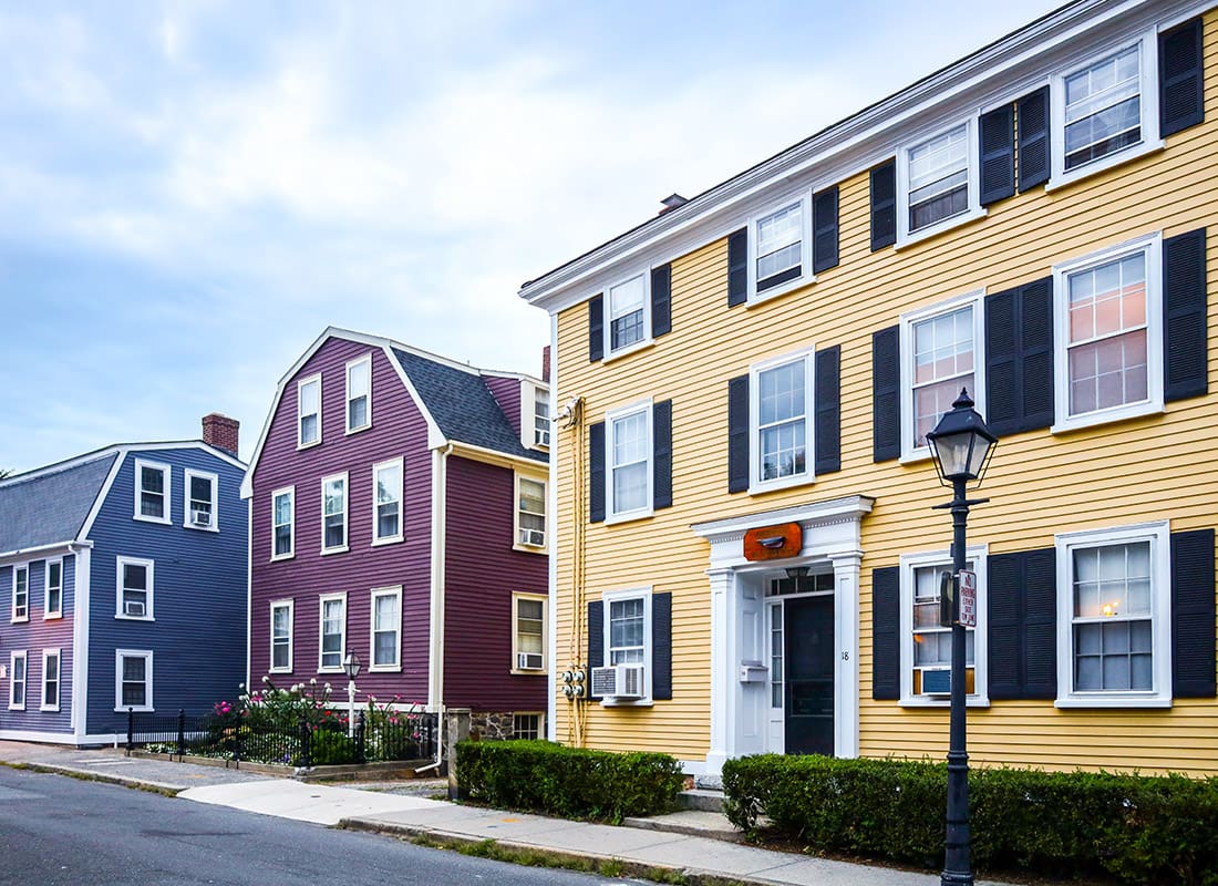 Hanover, MA - Aerial View of Color Homes in Massachusetts